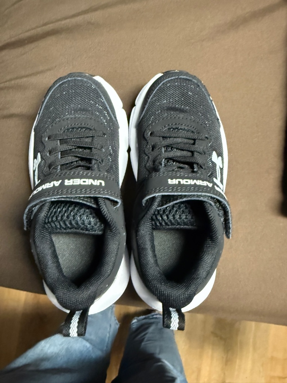Under Armour Kids Black & White Athletic Sneakers